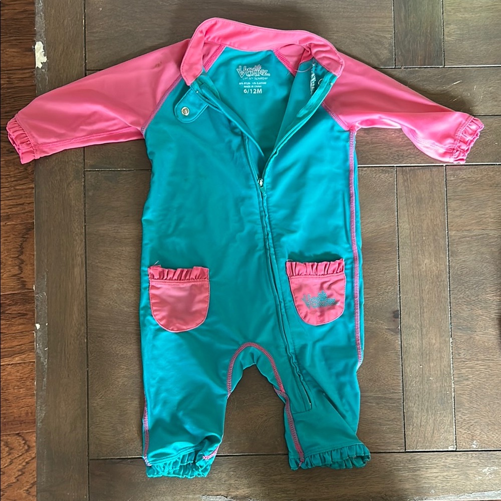 Pink and Blue Kids Swim One Piece